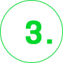 Illustration of the green number 3 with rounded edges in a list format.